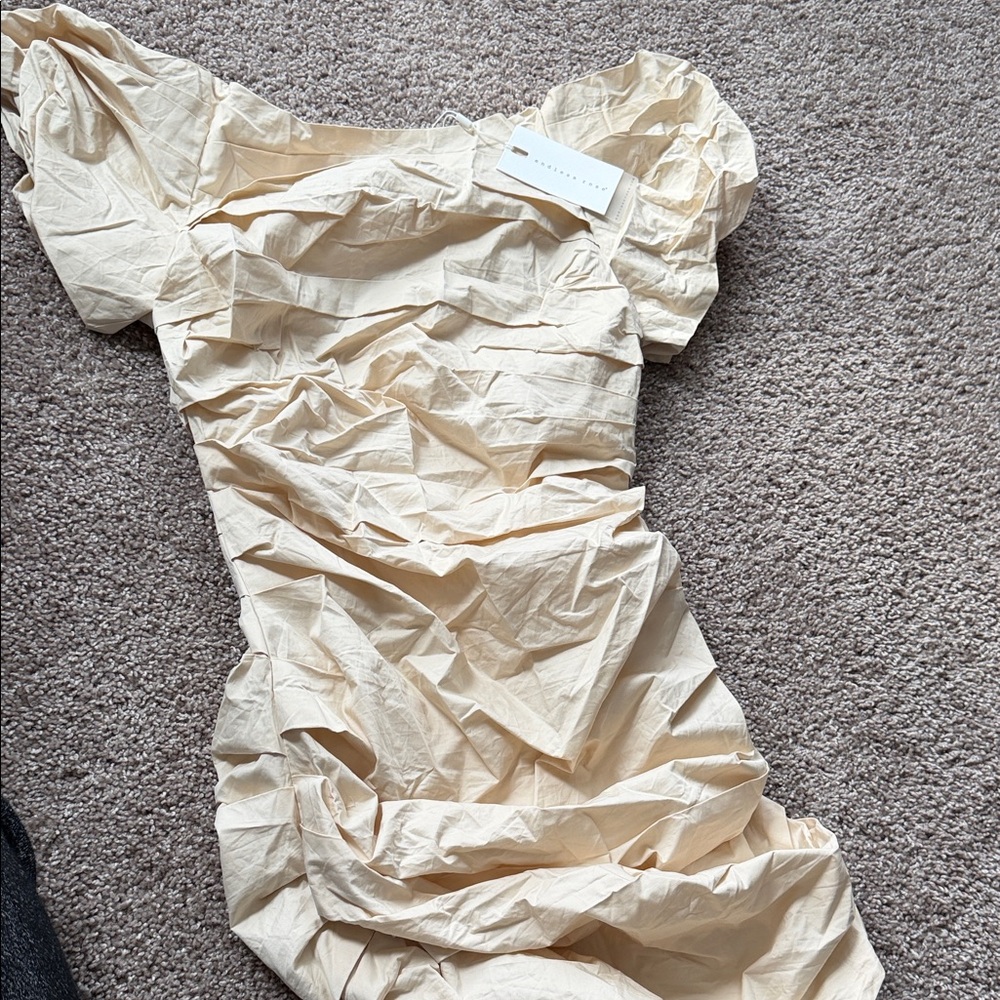 Cream Off-Shoulder Mini Dress